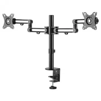 StarTech.com Podwójne ramię do monitorów montowane na biurku - Zacisk biurkowy VESA do monitorów do 32 cali - Ergonomiczne ramię przegubowe - Regulacja wysokości/pochylenia/obrotu/obracania