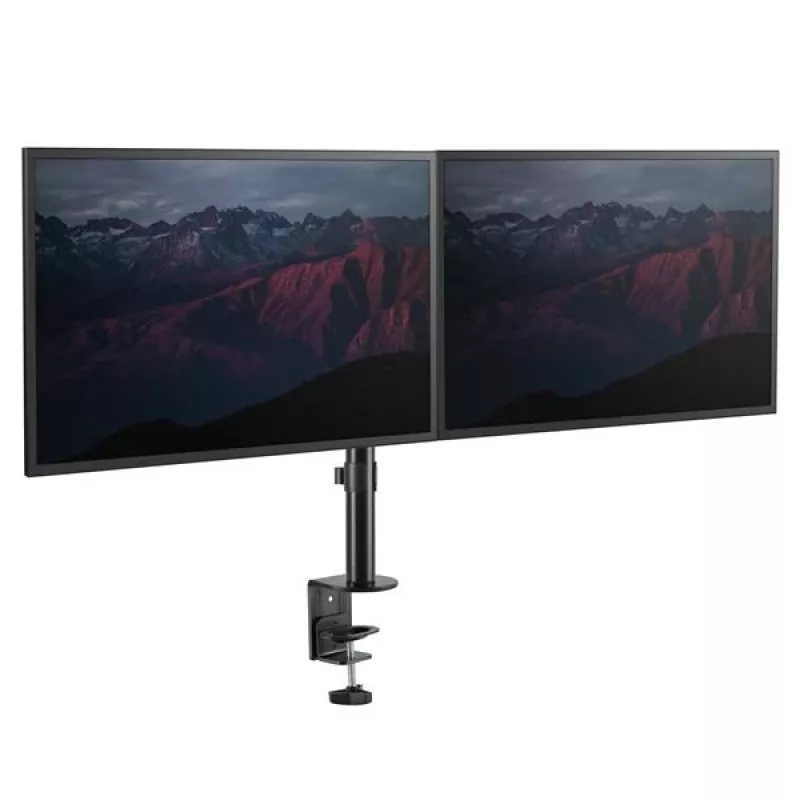 StarTech.com Podwójne ramię do monitorów montowane na biurku - Zacisk biurkowy VESA do monitorów do 32 cali - Ergonomiczne ramię przegubowe - Regulacja wysokości/pochylenia/obrotu/obracania
