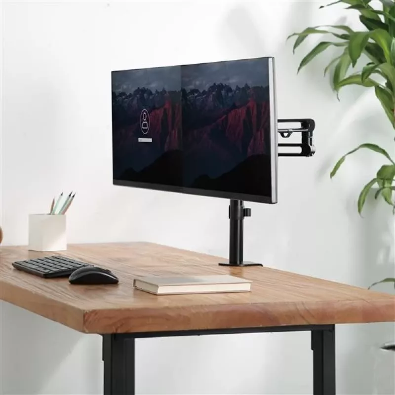 StarTech.com Podwójne ramię do monitorów montowane na biurku - Zacisk biurkowy VESA do monitorów do 32 cali - Ergonomiczne ramię przegubowe - Regulacja wysokości/pochylenia/obrotu/obracania