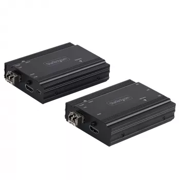 StarTech.com 4K HDMI przedłużacz KVM po światłowodzie - Zdalne przedłużenie przełącznika/konsoli KVM z wideo HDMI i USB - do 984 stóp/300 m (wielomodowy) - 2x moduły 10G MMF SFP+ - Zestaw przedłużacza KVM (TX/RX)