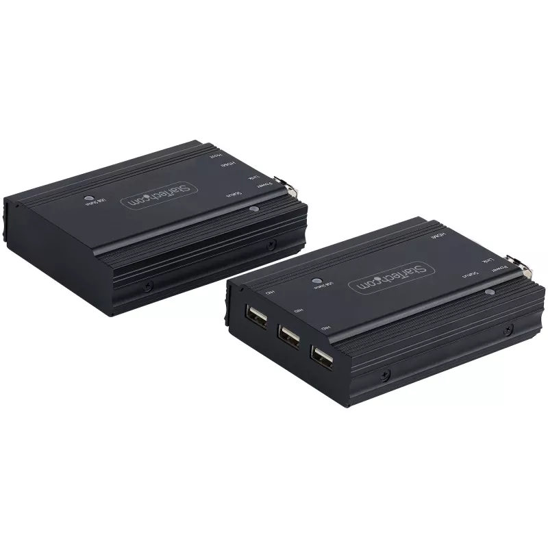 StarTech.com 4K HDMI przedłużacz KVM po światłowodzie - Zdalne przedłużenie przełącznika/konsoli KVM z wideo HDMI i USB - do 984 stóp/300 m (wielomodowy) - 2x moduły 10G MMF SFP+ - Zestaw przedłużacza KVM (TX/RX)