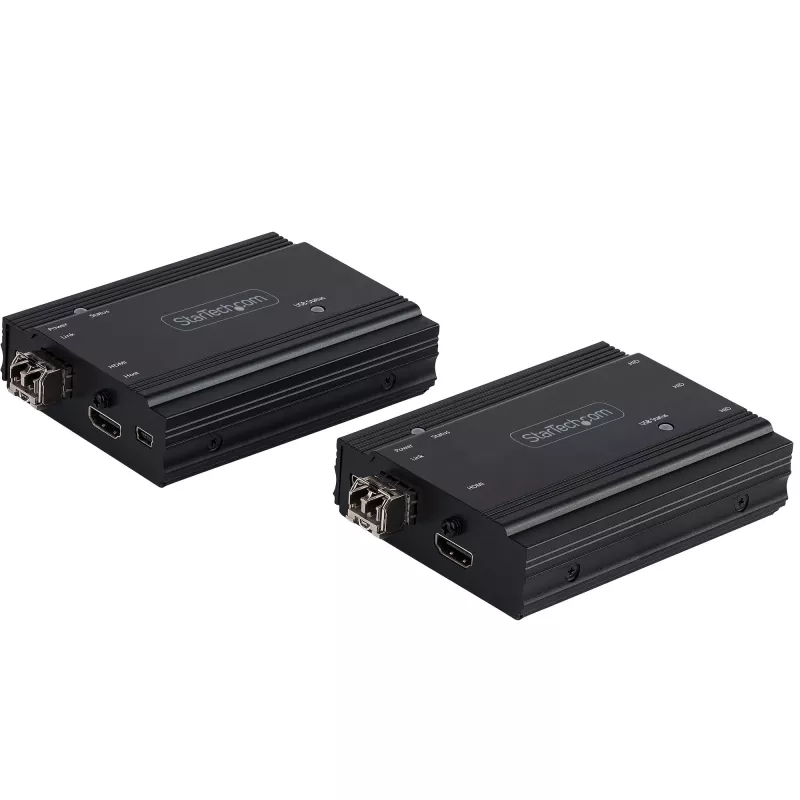 StarTech.com 4K HDMI przedłużacz KVM po światłowodzie - Zdalne przedłużenie przełącznika/konsoli KVM z wideo HDMI i USB - do 984 stóp/300 m (wielomodowy) - 2x moduły 10G MMF SFP+ - Zestaw przedłużacza KVM (TX/RX)