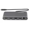 StarTech.com Mini stacja dokująca Thunderbolt z obsługą dwóch monitorów, 4K 60 Hz HDMI, bezsterownikowy hub dla Windows i Mac, Gigabit Ethernet, 1x USB 5 Gb/s i 1x USB 2.0, kabel 11 cali (28 cm)