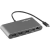 StarTech.com Mini stacja dokująca Thunderbolt z obsługą dwóch monitorów, 4K 60 Hz HDMI, bezsterownikowy hub dla Windows i Mac, Gigabit Ethernet, 1x USB 5 Gb/s i 1x USB 2.0, kabel 11 cali (28 cm)