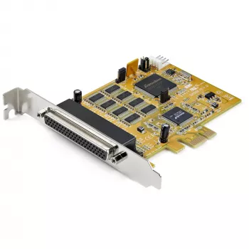 StarTech.com 8-portowa karta rozszerzeń PCI Express RS232, karta szeregowa PCIe RS232, układ UART 16C1050, wieloportowy kontroler szeregowy DB9/karta rozszerzeń, ochrona ESD 15 kV, tylko Windows – TAA