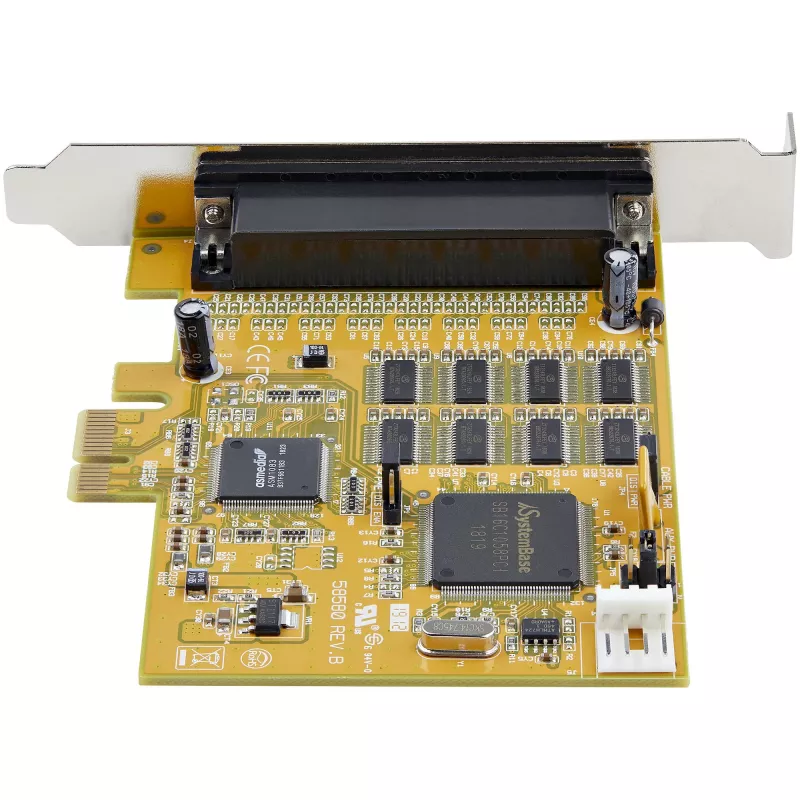 StarTech.com 8-portowa karta rozszerzeń PCI Express RS232, karta szeregowa PCIe RS232, układ UART 16C1050, wieloportowy kontroler szeregowy DB9/karta rozszerzeń, ochrona ESD 15 kV, tylko Windows – TAA