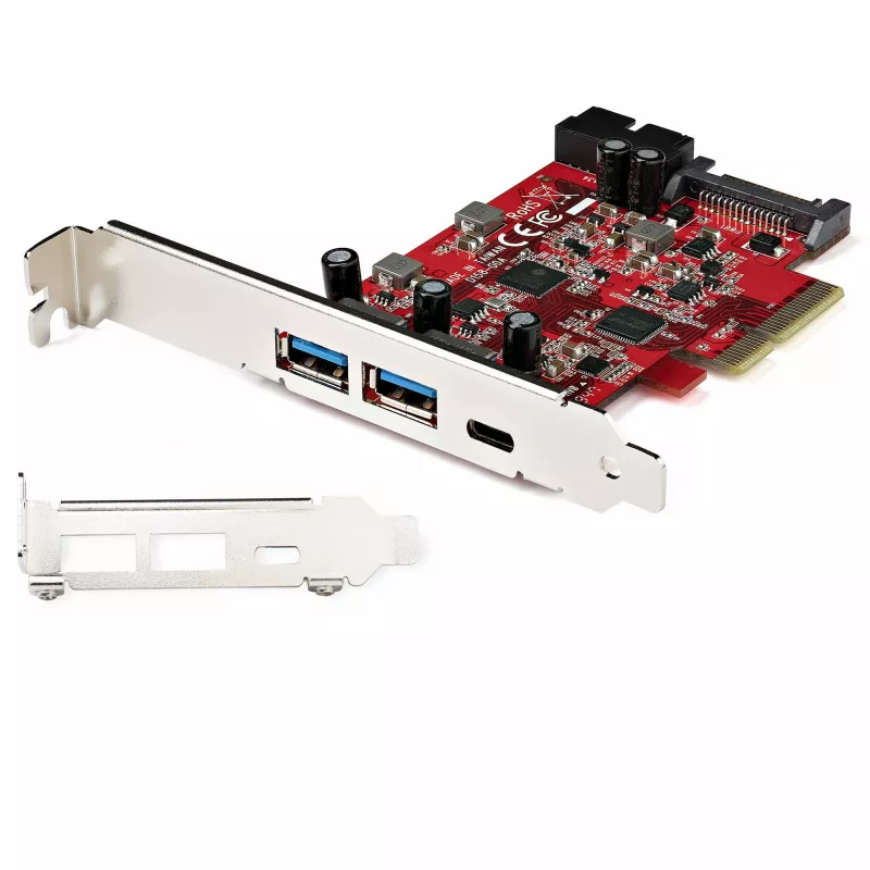 StarTech.com 5-Port USB PCIe Card - 10Gbps USB 3.1 Gen 2 PCIe Card w/ 1x USB-C & 2x USB-A - 1x 2 Port IDC (Internal 5Gbps USB Header Expansion) - USB C PCI Express kontroler Card