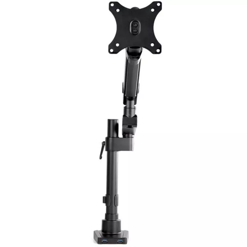 StarTech.com Biurkowe ramię do monitora z 2 portami USB 3.0, pełny ruch, pojedynczy uchwyt na monitor, do 34 cali (17,6 funta/8 kg) VESA, montaż zaciskowy/przelotowy, sprężyna mechaniczna