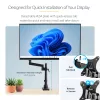 StarTech.com Biurkowe ramię do monitora z 2 portami USB 3.0, pełny ruch, pojedynczy uchwyt na monitor, do 34 cali (17,6 funta/8 kg) VESA, montaż zaciskowy/przelotowy, sprężyna mechaniczna