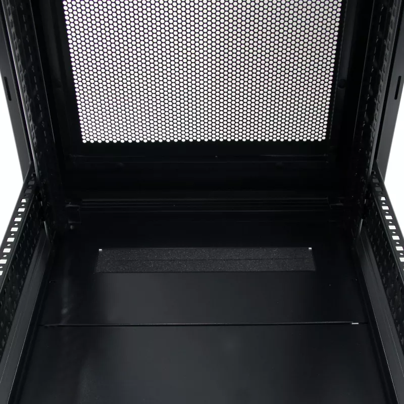 StarTech.com 4-słupkowa szafa rack 32U, zamykana na klucz szafa rack 19 cali na sprzęt komputerowy / AV / IT, szafa sieciowa do biura / domu z kółkami i regulowanymi szynami montażowymi