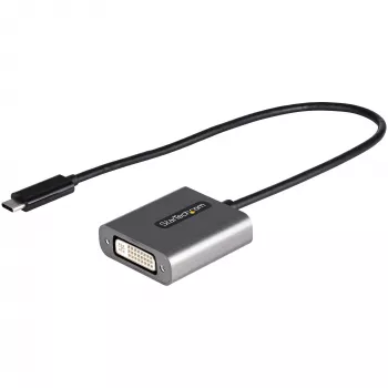 StarTech.com Adapter USB-C na DVI - 1920x1200p USB-C na DVI-D Adapter Dongle - USB Type C na DVI Wyświetlacz/Monitor - Konwerter wideo - Kompatybilny z Thunderbolt 3 - Dołączony kabel o długości 12 cali - Ulepszona wersja CDP2DVI