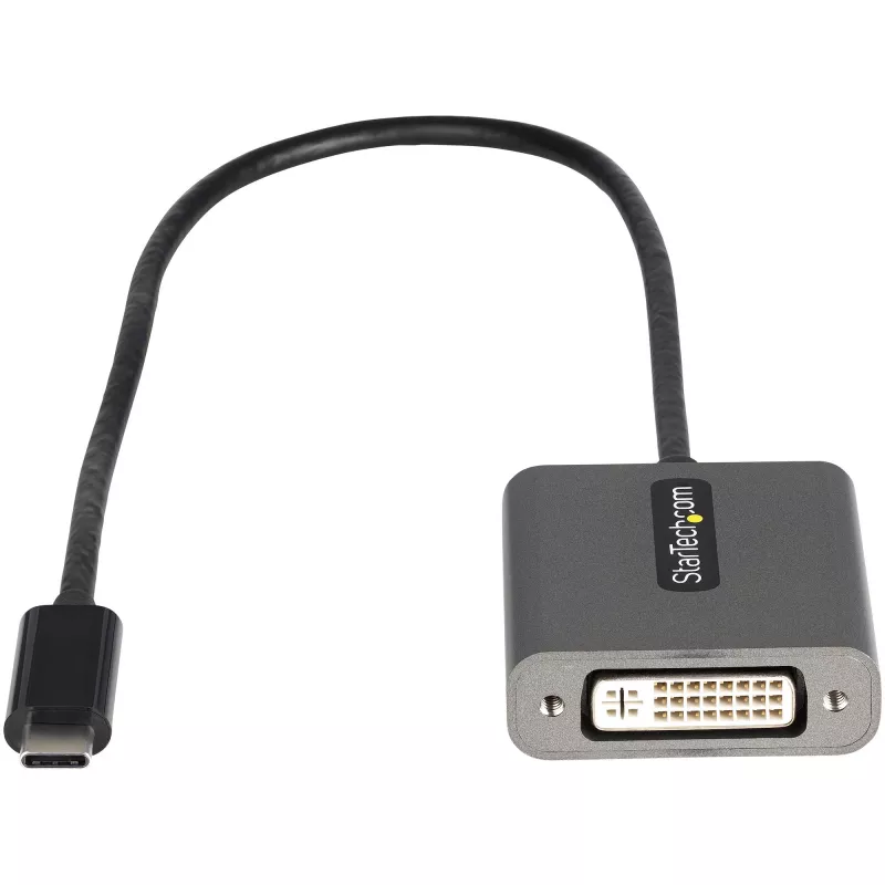 StarTech.com Adapter USB-C na DVI - 1920x1200p USB-C na DVI-D Adapter Dongle - USB Type C na DVI Wyświetlacz/Monitor - Konwerter wideo - Kompatybilny z Thunderbolt 3 - Dołączony kabel o długości 12 cali - Ulepszona wersja CDP2DVI