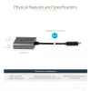 StarTech.com Adapter USB-C na DVI - 1920x1200p USB-C na DVI-D Adapter Dongle - USB Type C na DVI Wyświetlacz/Monitor - Konwerter wideo - Kompatybilny z Thunderbolt 3 - Dołączony kabel o długości 12 cali - Ulepszona wersja CDP2DVI