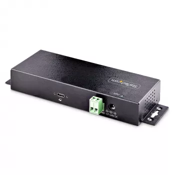 StarTech.com 7-portowy przemysłowy hub USB 10 Gb/s z zasilaczem, metalowy, montowalny, 5x porty downstream USB-A i 2x USB-C, ochrona ESD, zasilany hub USB, TAA