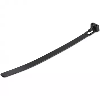 StarTech.com 6 cali (15 cm) wielorazowe opaski kablowe – szerokość 1/4 cala (7 mm), średnica wiązki 1-3/8 cala (35 mm), wytrzymałość na rozciąganie 50 funtów (22 kg), rozłączane opaski nylonowe, do użytku wewnątrz/na zewnątrz, zgodne z UL 94V-2, 100 szt. – czarne