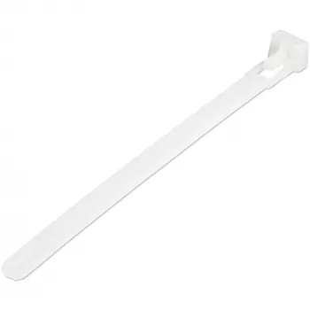 StarTech.com 5 cali (12 cm) opaski zaciskowe wielokrotnego użytku - szerokość 1/4 cala (7 mm), średnica wiązki 1-1/8 cala (30 mm), wytrzymałość na rozciąganie 50 funtów (22 kg), odpinane opaski nylonowe, wewnątrz/na zewnątrz, 94V-2/UL, opakowanie 100 szt. - białe