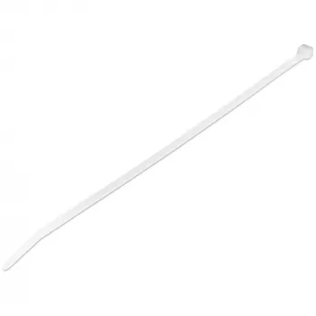 StarTech.com Opaski kablowe 10 cali (25 cm) – szerokość 1/8 cala (4 mm), średnica wiązki 2-5/8 cala (68 mm), wytrzymałość na rozciąganie 50 funtów (22 kg), nylonowe samozaciskowe opaski zaciskowe z zakrzywioną końcówką – 94V-2/UL, 100 szt. – białe