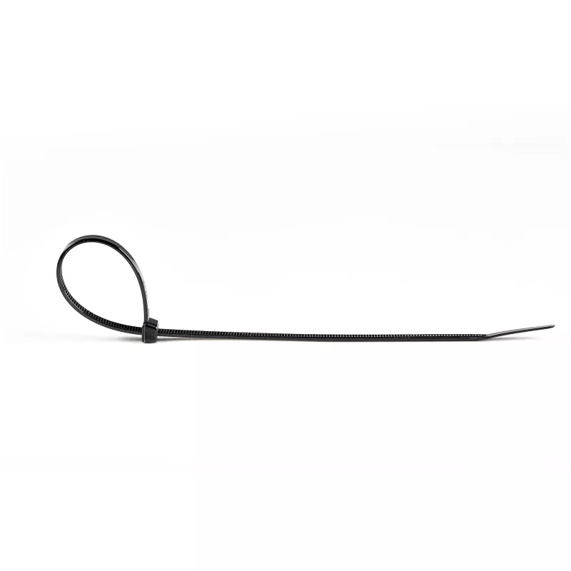 StarTech.com Opaski kablowe 8 cali (20 cm) - szerokość 1/8 cala (4 mm), średnica wiązki 2-1/8 cala (55 mm), wytrzymałość na rozciąganie 50 funtów (22 kg), nylonowe samozaciskowe opaski zaciskowe z zakrzywioną końcówką - zgodne z 94V-2/UL, opakowanie 1000 szt. - czarny
