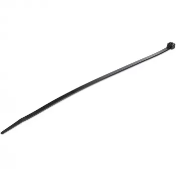 Opaski kablowe StarTech.com 10 cali (25 cm) - szerokość 1/8 cala (4 mm), średnica wiązki 2-5/8 cala (68 mm), wytrzymałość na rozciąganie 50 funtów (22 kg), samozaciskowe opaski zaciskowe z nylonu z zakrzywioną końcówką - certyfikat 94V-2/UL, opakowanie 100 sztuk - czarne