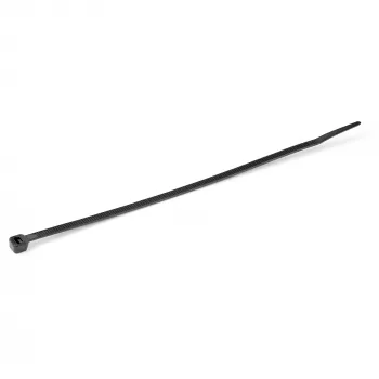 Opaski kablowe StarTech.com 10 cali (25 cm) - szerokość 1/8 cala (4 mm), średnica wiązki 2-5/8 cala (68 mm), wytrzymałość na rozciąganie 50 funtów (22 kg), samozaciskowe opaski zaciskowe z nylonu z zakrzywioną końcówką - certyfikat 94V-2/UL, opakowanie 100 sztuk - czarne