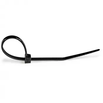 Opaski kablowe StarTech.com 10 cm - szerokość 2 mm, średnica wiązki 22 mm, wytrzymałość na rozciąganie 8 kg, nylonowe samozaciskowe opaski zaciskowe z zakrzywioną końcówką - klasa 94V-2/UL, 100 szt. - czarne