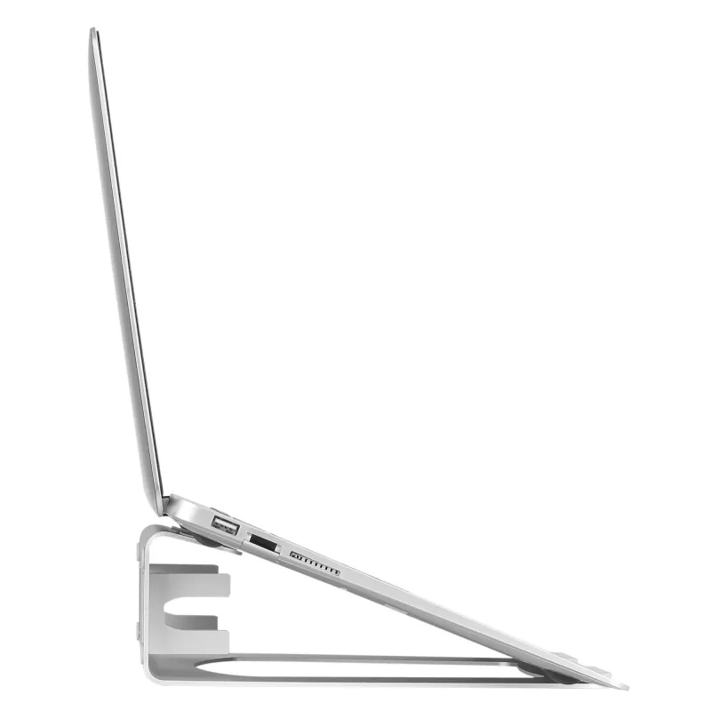 StarTech.com Podstawka pod laptopa - 2-w-1 Podstawka podnosząca lub pionowa - Idealna do Ultrabooków i MacBook Pro/Air - Ergonomiczny, pochylony uchwyt na notebooka na biurko - Srebrny, Aluminium