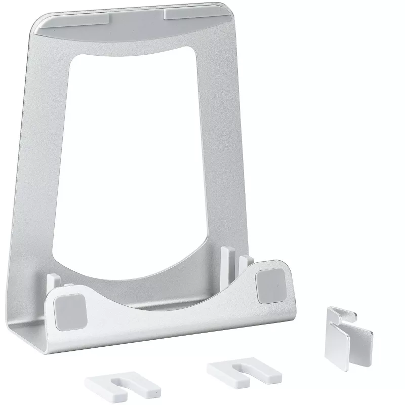 StarTech.com Podstawka pod laptopa - 2-w-1 Podstawka podnosząca lub pionowa - Idealna do Ultrabooków i MacBook Pro/Air - Ergonomiczny, pochylony uchwyt na notebooka na biurko - Srebrny, Aluminium
