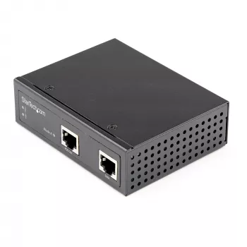 StarTech.com Industrial Gigabit Ethernet PoE Injector - 30W 802.3at PoE+ Midspan 48V-56VDC DIN Rail Power Over Ethernet Injector Adapter - -40C do +75C Kamery/Czujniki/WiFi Access