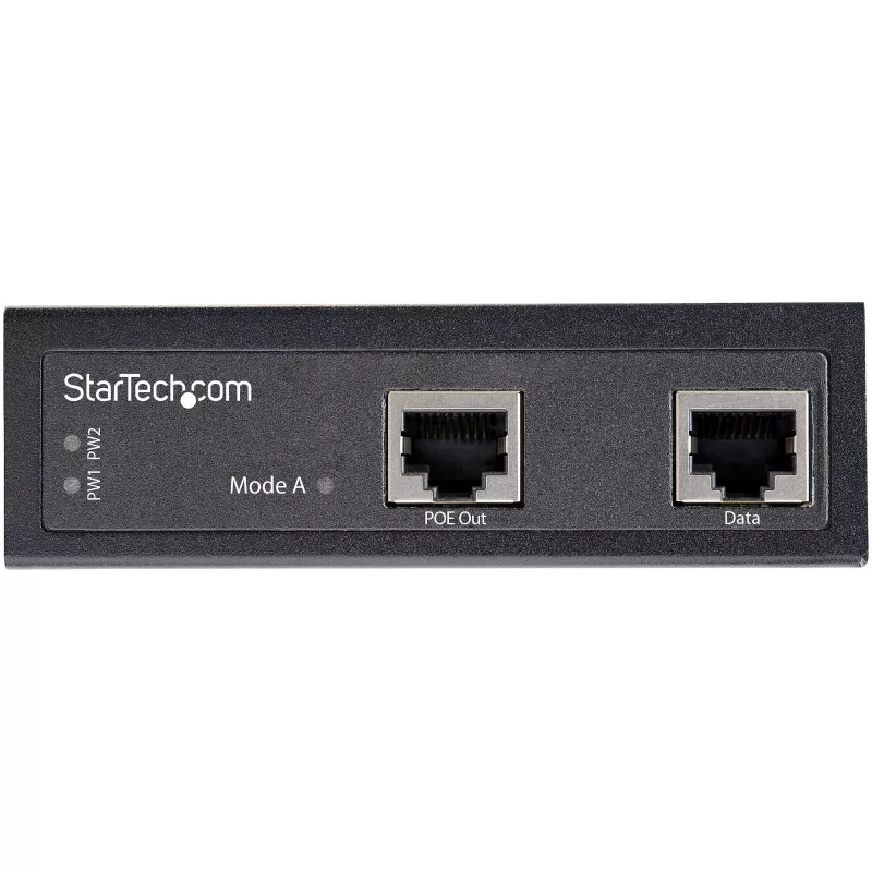 StarTech.com Industrial Gigabit Ethernet PoE Injector - 30W 802.3at PoE+ Midspan 48V-56VDC DIN Rail Power Over Ethernet Injector Adapter - -40C do +75C Kamery/Czujniki/WiFi Access