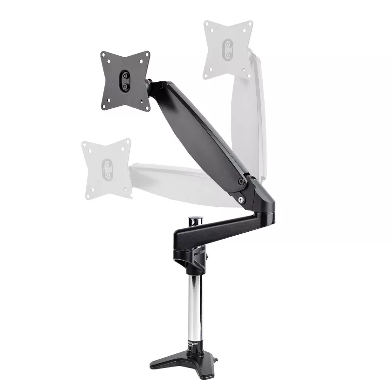 Ramie do monitora biurkowego StarTech.com do pojedynczego wyświetlacza VESA do 32 cali lub 49 cali ultrawide 8 kg – pełny zakres ruchu, regulacja wysokości – zacisk C, przelotka – pojedyncze ramię monitora