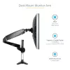 Ramie do monitora biurkowego StarTech.com do pojedynczego wyświetlacza VESA do 32 cali lub 49 cali ultrawide 8 kg – pełny zakres ruchu, regulacja wysokości – zacisk C, przelotka – pojedyncze ramię monitora