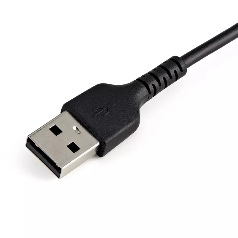StarTech.com 12 cali (30 cm) Wytrzymały czarny kabel USB-A do Lightning – Wytrzymały, wzmocniony włóknem aramidowym przewód zasilająco-synchronizujący USB typu A do Lightning – z certyfikatem Apple MFi do iPada/iPhone’a 12