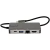 StarTech.com Adapter wieloportowy USB-C – USB-C do 4K 30Hz HDMI lub 1080p VGA – Mini stacja dokująca USB Type-C z przesyłem mocy Power Delivery 100 W, 3-portowy hub USB 5 Gb/s, GbE – 12 cali (30 cm) dołączony kabel