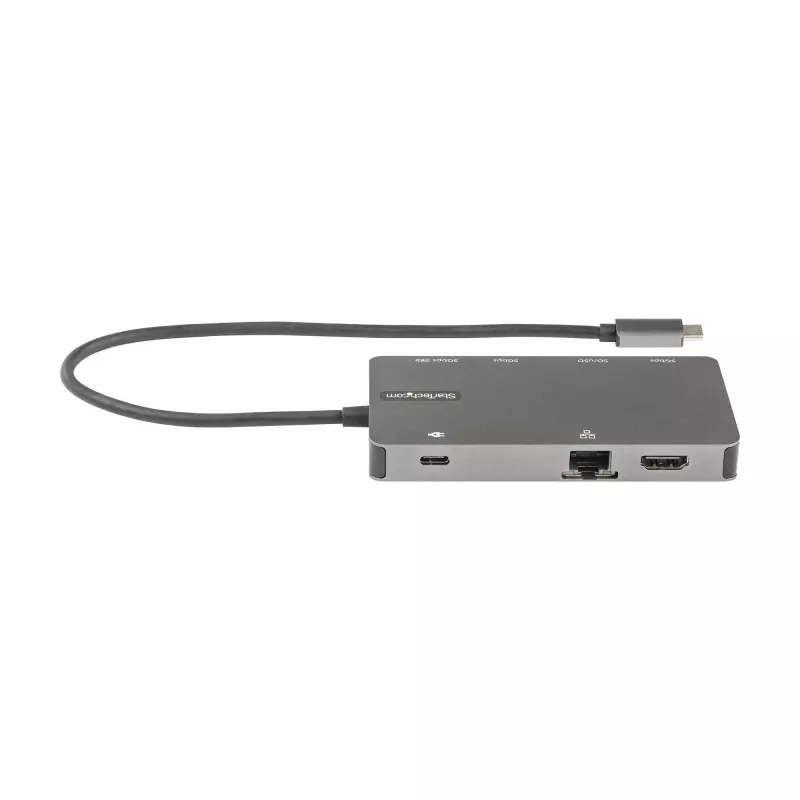 StarTech.com USB C Multiport Adapter - HDMI 4K 30Hz lub VGA Travel Dock - Hub USB 3.0 5 Gb/s (porty USB A / USB C) - 100 W Power Delivery - SD/Micro SD - GbE - kabel 30 cm - USB C Mini Dock