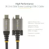 StarTech.com Kabel USB-C z bocznym mocowaniem śrubowym 20 cali (50 cm) 10 Gb/s - USB 3.1/3.2 Gen 2 Type-C - Ładowanie Power Delivery 100 W (5 A), DP Alt Mode - Podwójne mocowanie śrubowe - Przewód USB-C do ładowania/synchronizacji
