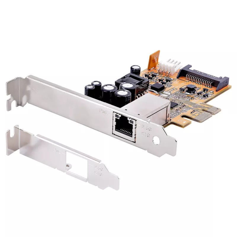 StarTech.com 1-portowa karta sieciowa PoE 2,5 Gb/s, karta Ethernet PCIe z RJ45, 30 W 802.3at PoE NIC dla komputerów stacjonarnych/serwerów, sieciowy adapter LAN PoE z niskoprofilowym wspornikiem, NBaseT, Windows/Linux