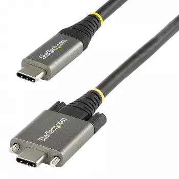 StarTech.com 3ft (1m) Side Screw Locking USB C kabel 10Gbps - USB-IF Certified USB-C kabel - USB 3.1/3.2 Gen 2 Type-C kabel - 100W (5A) Power Delivery Charging, DP Alt Mode - Dual Screw Lock - USB-C Cord Charge/Sync