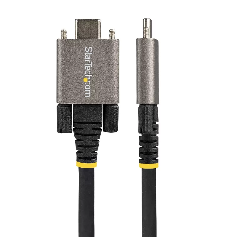 StarTech.com 3ft (1m) Side Screw Locking USB C kabel 10Gbps - USB-IF Certified USB-C kabel - USB 3.1/3.2 Gen 2 Type-C kabel - 100W (5A) Power Delivery Charging, DP Alt Mode - Dual Screw Lock - USB-C Cord Charge/Sync