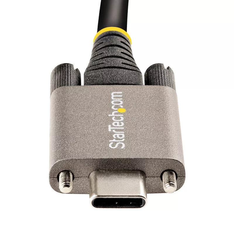 StarTech.com 3ft (1m) Side Screw Locking USB C kabel 10Gbps - USB-IF Certified USB-C kabel - USB 3.1/3.2 Gen 2 Type-C kabel - 100W (5A) Power Delivery Charging, DP Alt Mode - Dual Screw Lock - USB-C Cord Charge/Sync