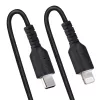 StarTech.com 1m (3ft) USB C to Lightning kabel, MFi Certified, Coiled iPhone Charger kabel, Czarny, Durable TPE Jacket Aramid Fiber, Heavy Duty Coil Lightning kabel