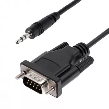 StarTech.com Kabel szeregowy 1 m DB9 na 3,5 mm do konfiguracji urządzeń szeregowych, RS232 DB9 męski na 3,5 mm do kalibracji projektorów, digital signage, telewizorów przez gniazdo audio