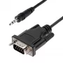 StarTech.com Kabel szeregowy 1 m DB9 na 3,5 mm do konfiguracji urządzeń szeregowych, RS232 DB9 męski na 3,5 mm do kalibracji projektorów, digital signage, telewizorów przez gniazdo audio