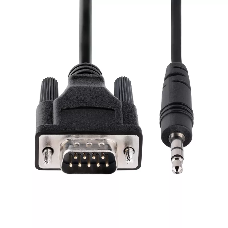 StarTech.com Kabel szeregowy 1 m DB9 na 3,5 mm do konfiguracji urządzeń szeregowych, RS232 DB9 męski na 3,5 mm do kalibracji projektorów, digital signage, telewizorów przez gniazdo audio