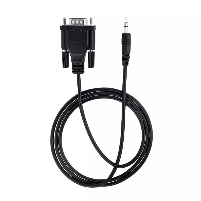 StarTech.com Kabel szeregowy 1 m DB9 na 3,5 mm do konfiguracji urządzeń szeregowych, RS232 DB9 męski na 3,5 mm do kalibracji projektorów, digital signage, telewizorów przez gniazdo audio
