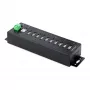 StarTech.com 10-portowy przemysłowy koncentrator USB 2.0, wytrzymały hub USB z ochroną ESD poziom 4, hub USB-A do montażu na szynie DIN/ścianie/biurku, ekspander portów USB z blokowanymi portami, wieloportowy hub USB