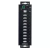 StarTech.com 10-portowy przemysłowy koncentrator USB 2.0, wytrzymały hub USB z ochroną ESD poziom 4, hub USB-A do montażu na szynie DIN/ścianie/biurku, ekspander portów USB z blokowanymi portami, wieloportowy hub USB