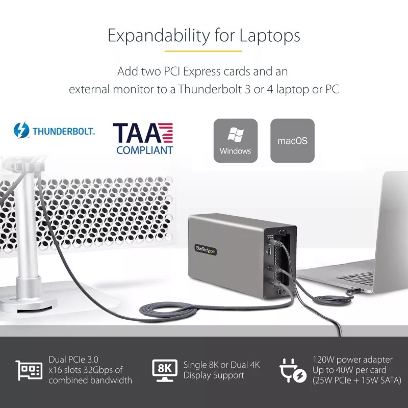 StarTech.com Dwuslotowa obudowa rozszerzająca PCIe Thunderbolt 3