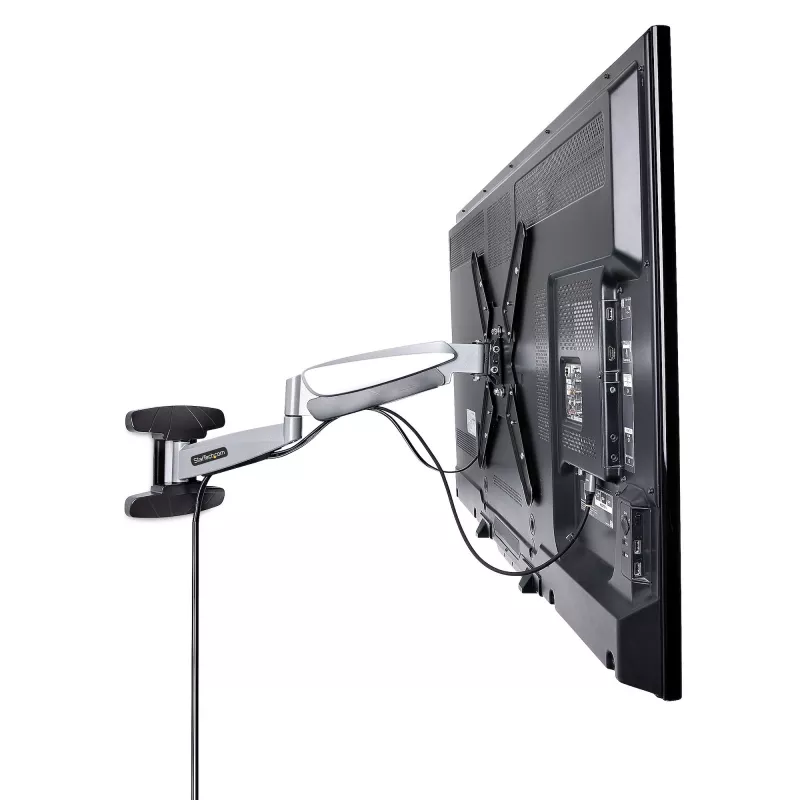 StarTech.com Uchwyt ścienny VESA do telewizora, regulowany uchwyt ścienny Full Motion do telewizora dla wyświetlaczy 23 cale-55 cali, smukły uchwyt montażowy do telewizora obsługujący 66 funtów (30 kg), wysuwany/uchylny/obrotowy uchwyt ścienny do telewizora