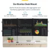 StarTech.com Uchwyt biurkowy na sześć monitorów z poprzeczką, do ekranów komputerowych do 32 cali, maks. 17,6 funta (8 kg) każdy, podwójna kolumna, zacisk C/przelotka, regulacja wysokości