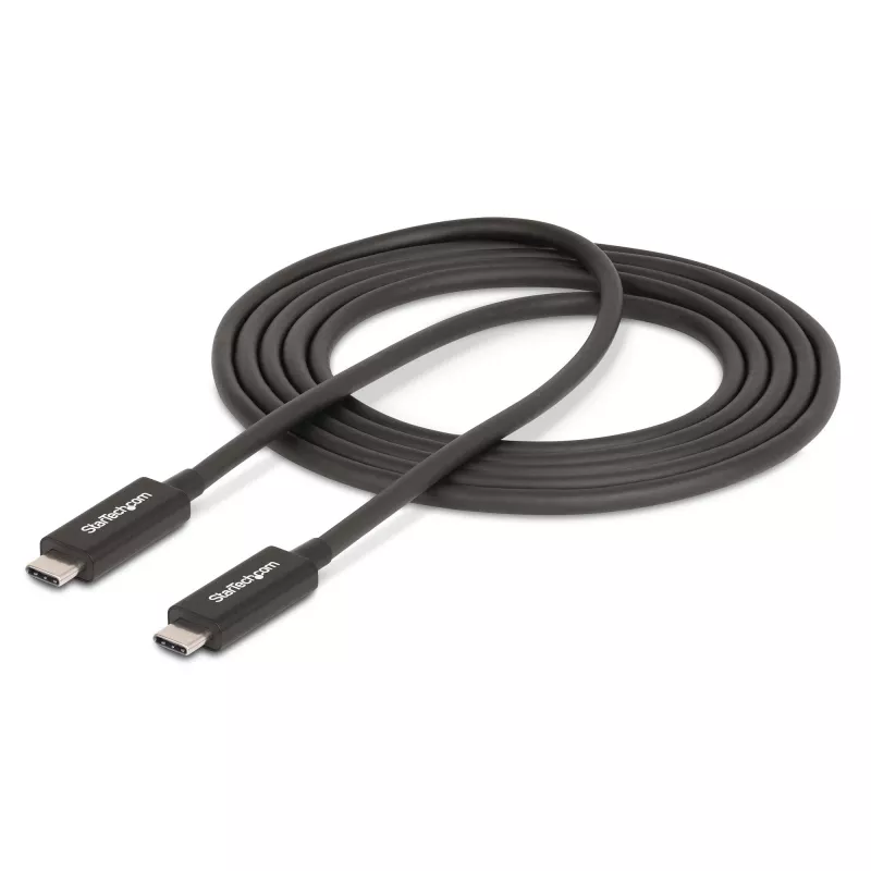 StarTech.com Aktywny kabel Thunderbolt 4, 2 m, 40 Gb/s, zasilanie 100 W, wideo 4K/8K, certyfikat Intel – kompatybilny z USB4/Thunderbolt 4/USB 3.2/USB-C/DisplayPort/Thunderbolt 3